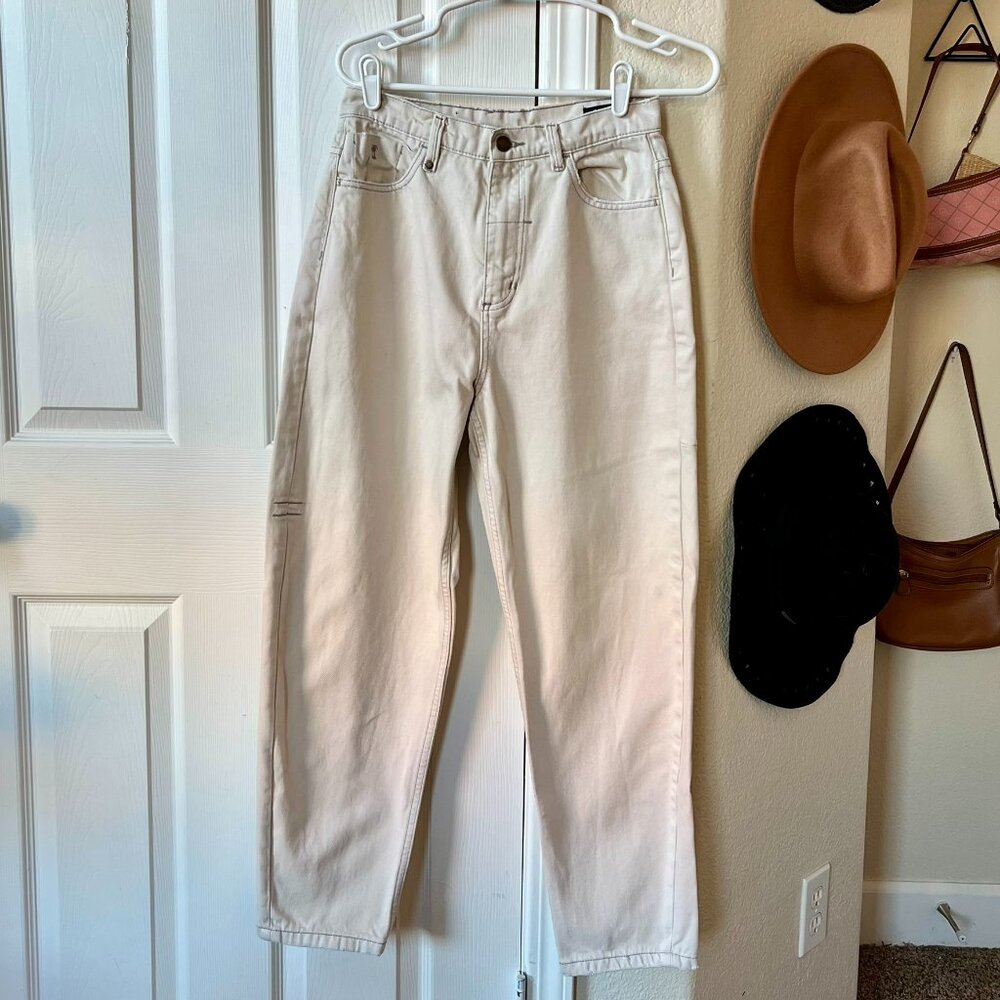 Thrills High-Waisted Carpenter Pants | Cream Off-White Utility Jeans | Size US 6